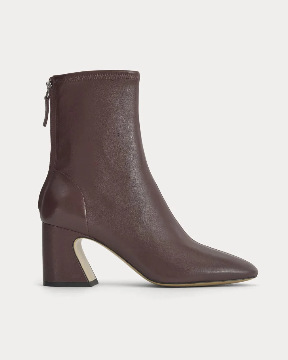 LEATHER CURVED-HEEL BOOT - 1