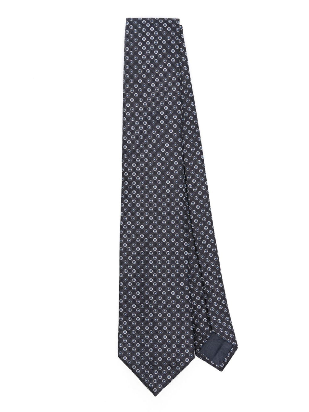 patterned-jacquard silk tie - 1