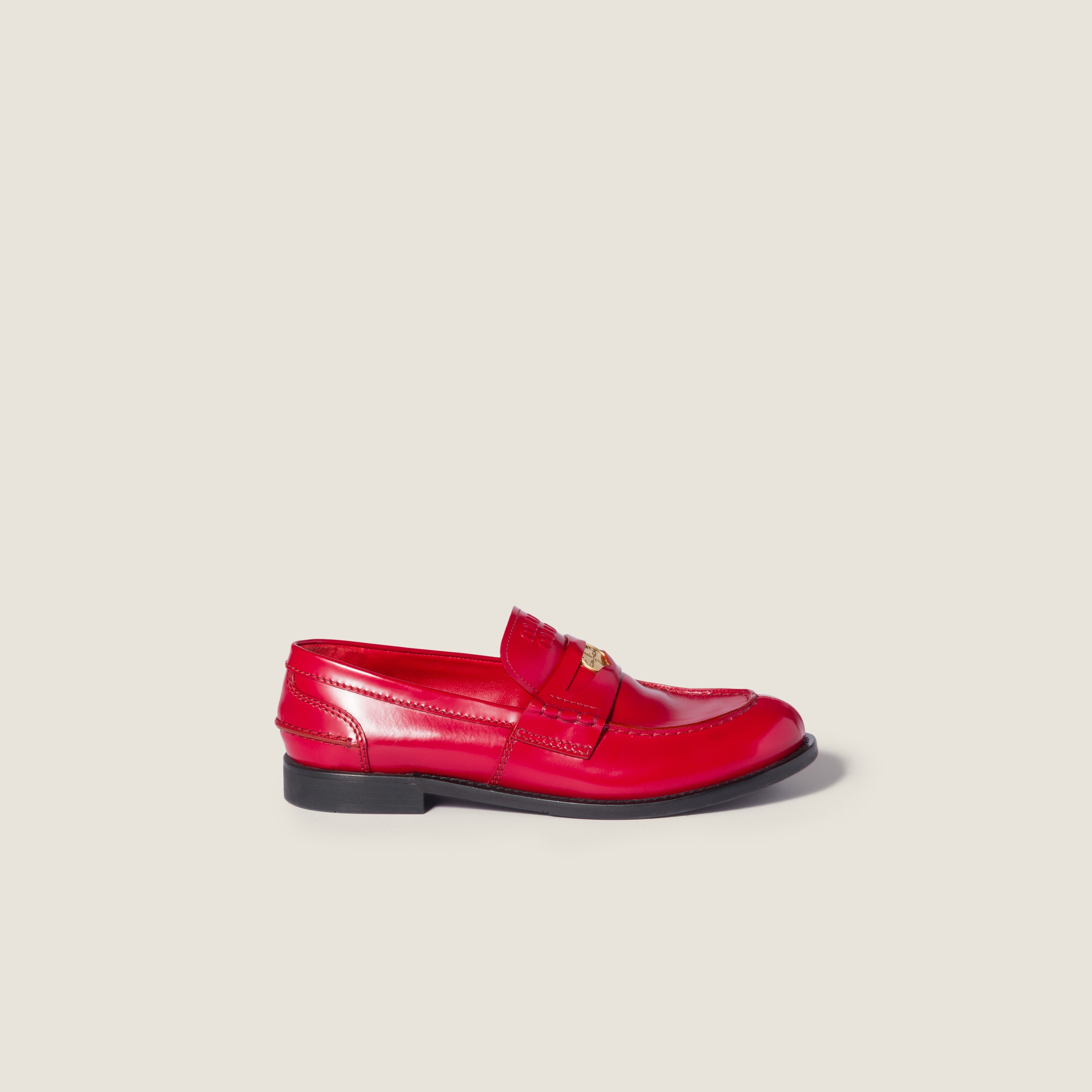 Brushed leather penny loafers - 2
