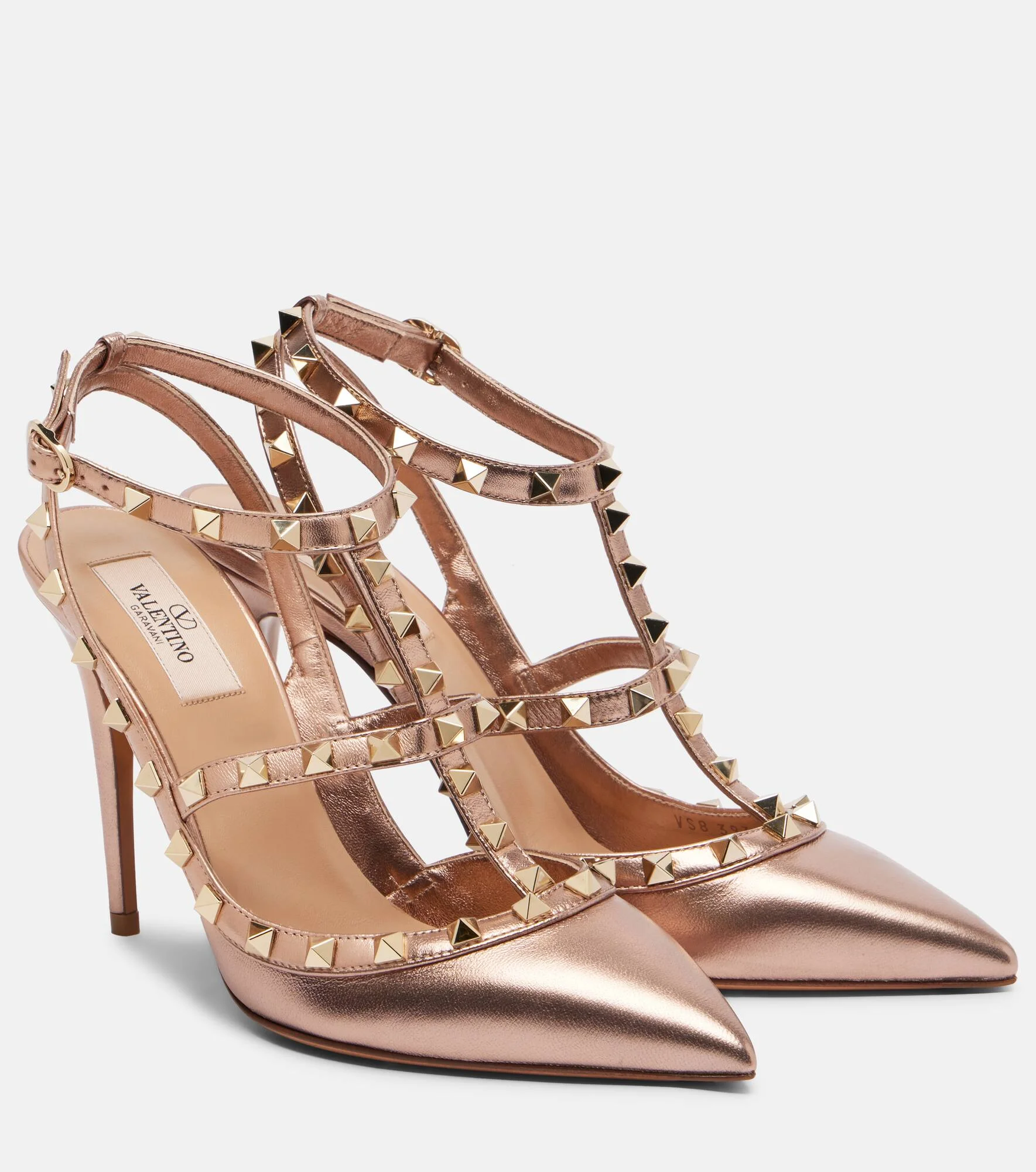 Rockstud 100 metallic leather pumps - 1