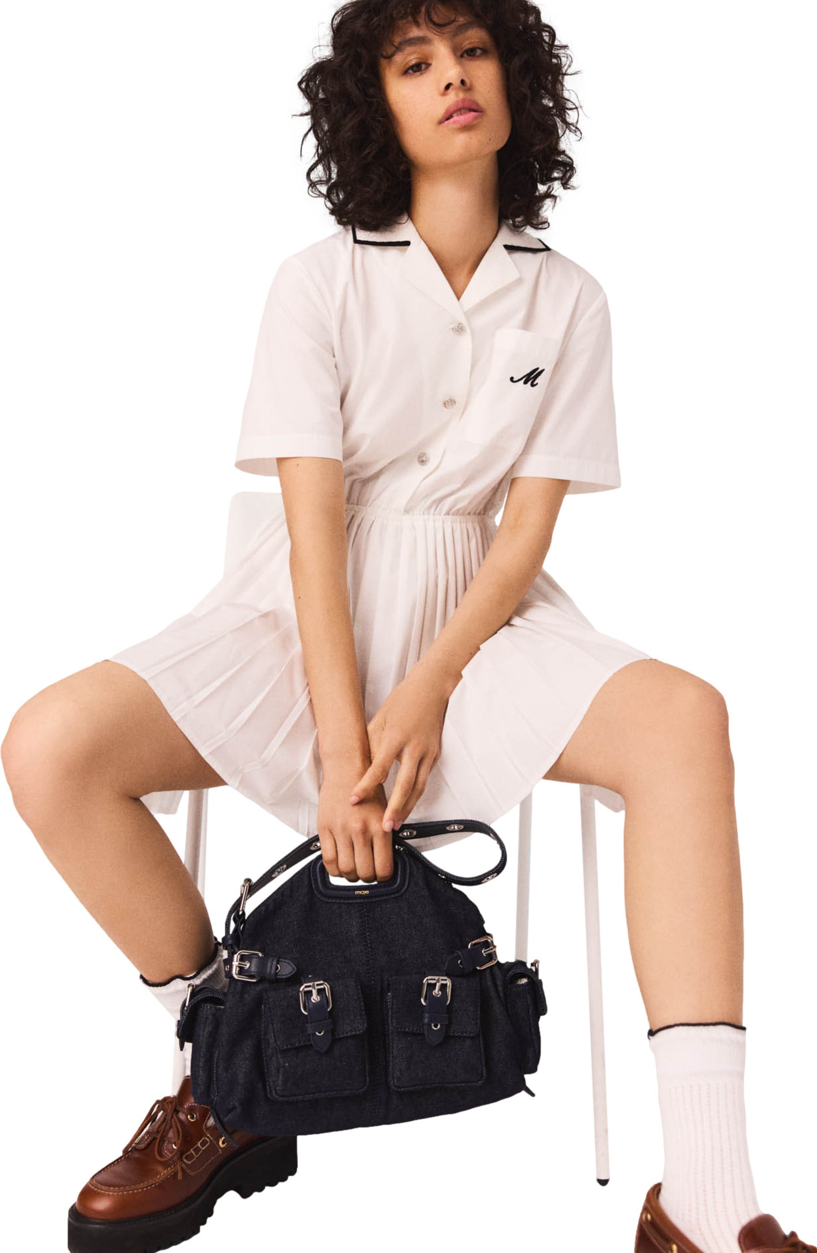 maje Short-sleeve shirt dress in White at Nordstrom - 6