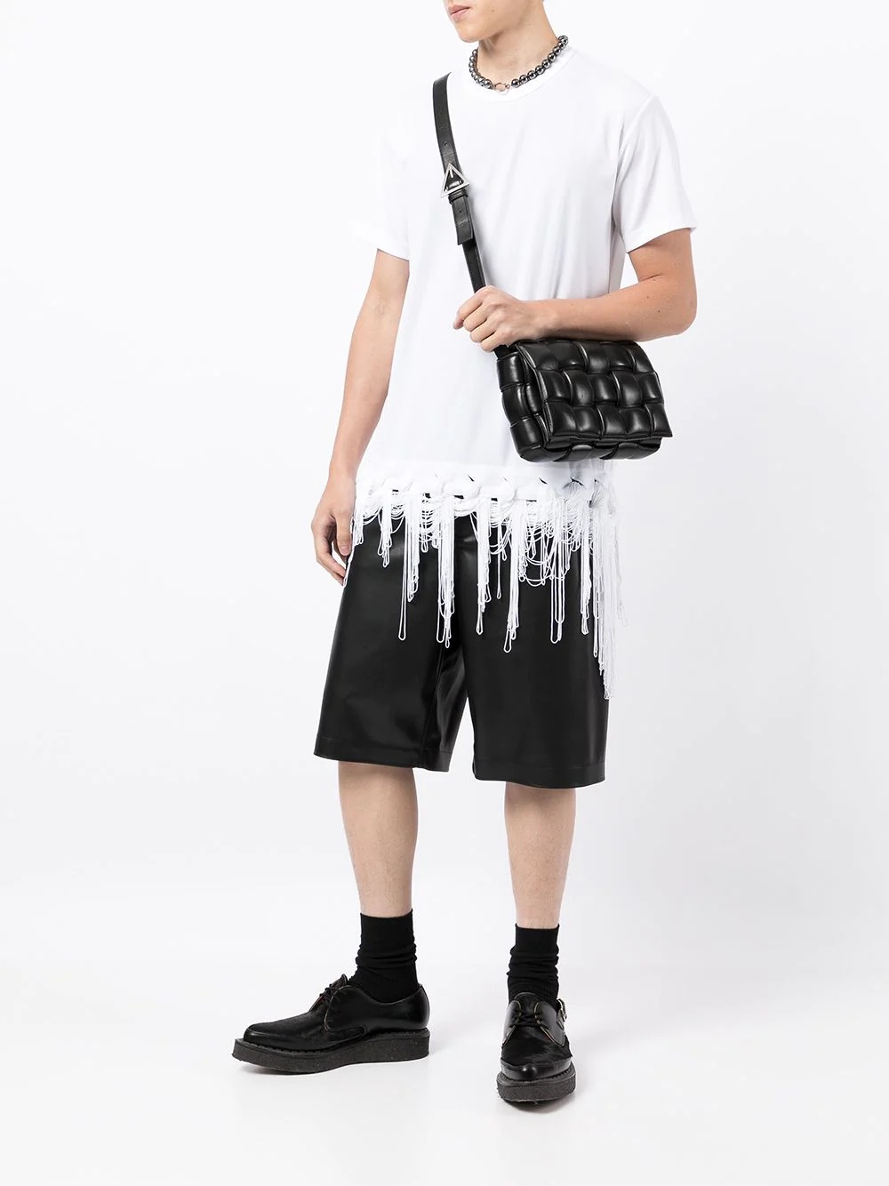 fringed rope-hem T-shirt - 2