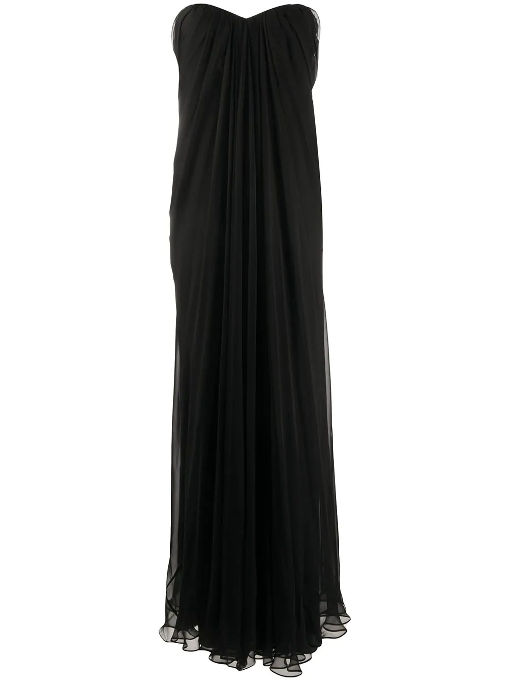 draped details long dress - 1