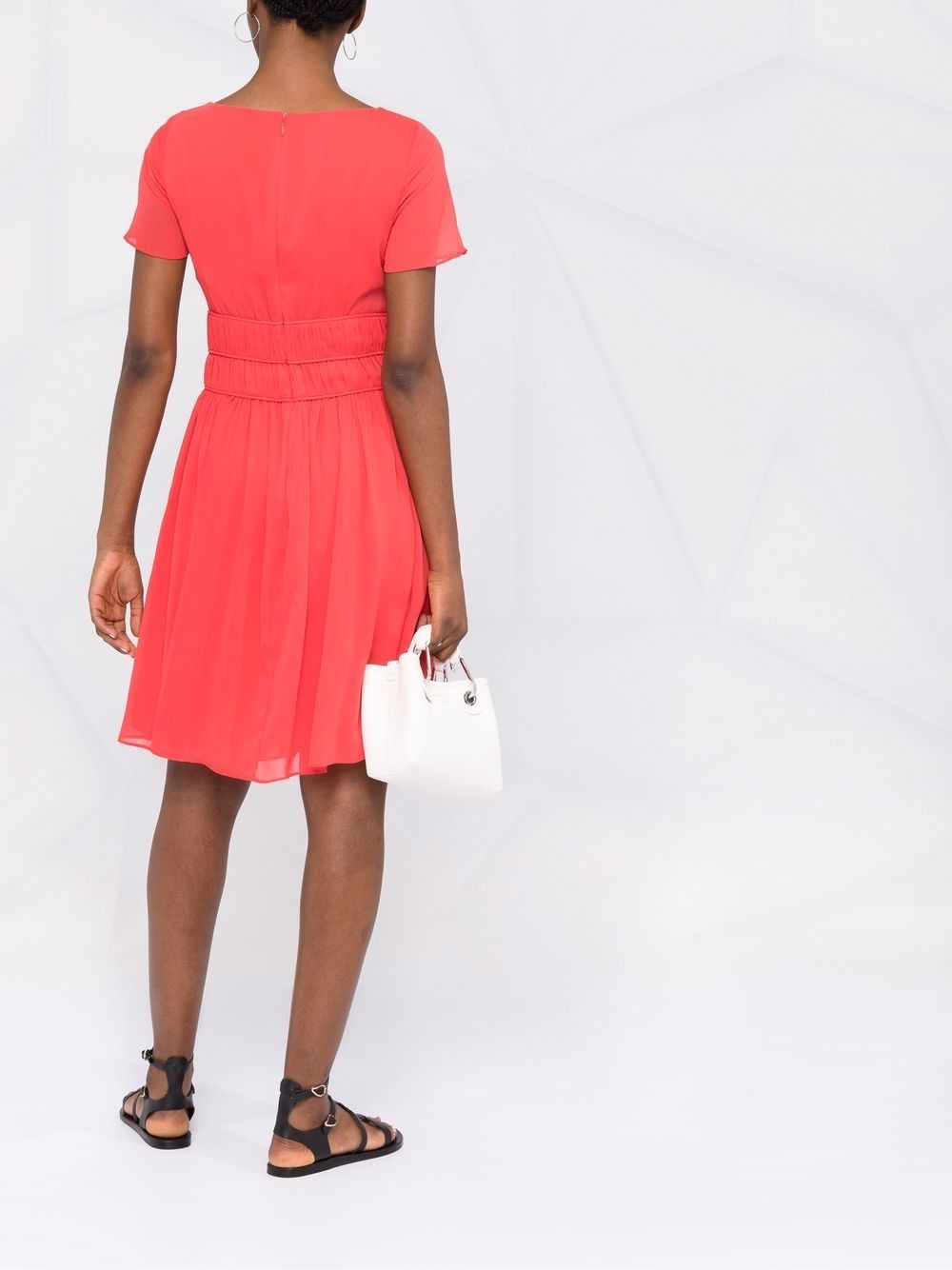 ribbed-waist A-line dress - 6