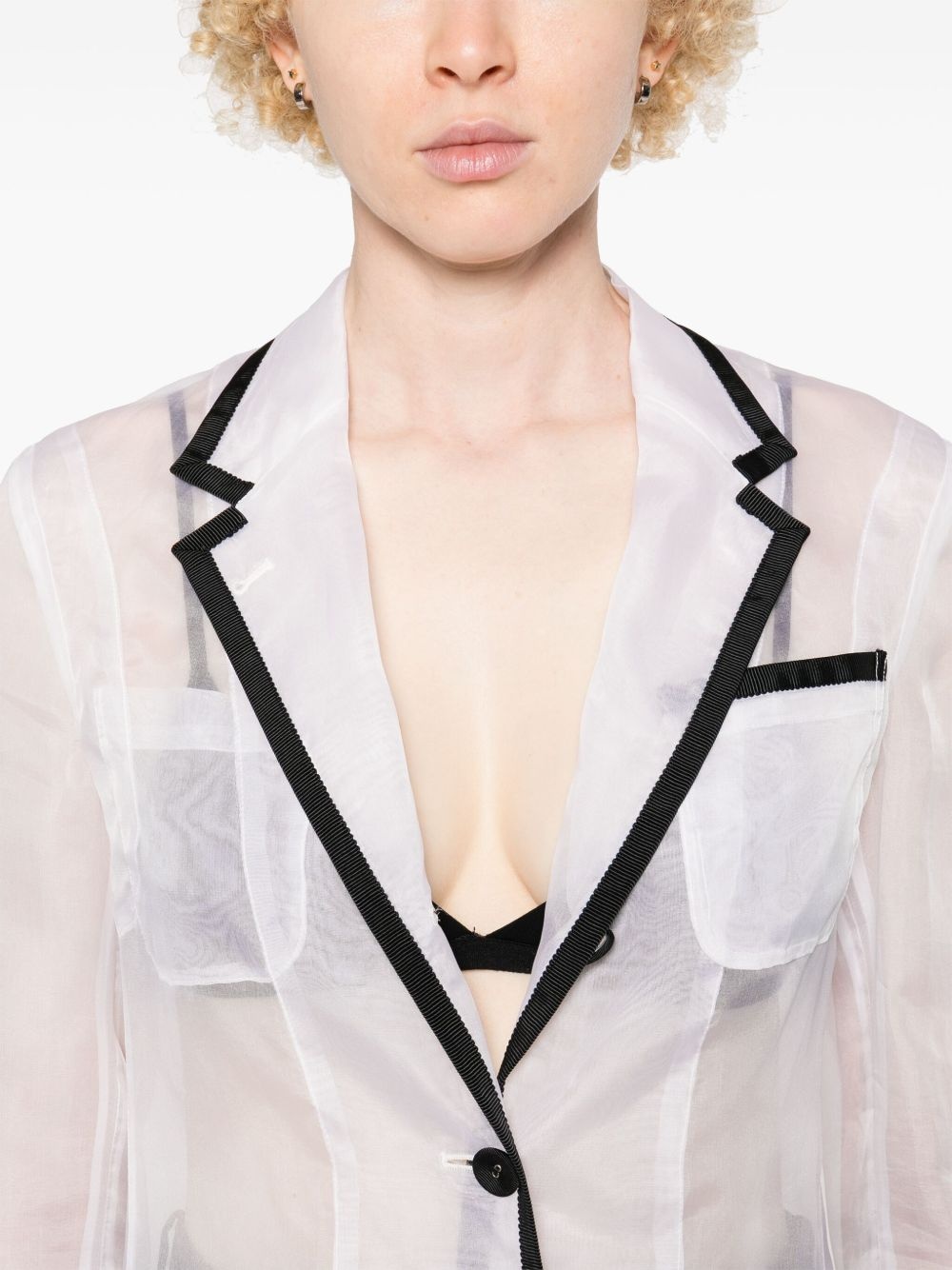 semi-sheer organza blazer - 5