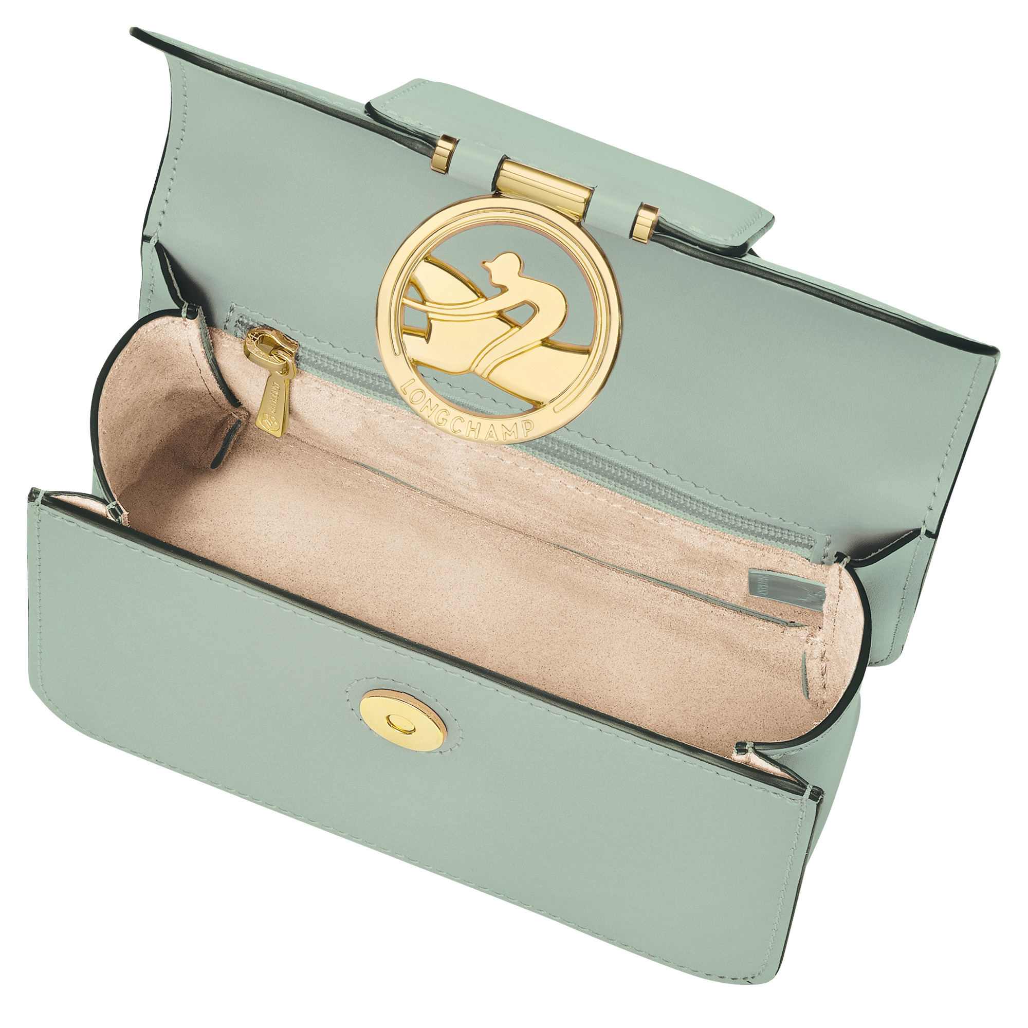 Box-Trot XS Crossbody bag Green-gray - Leather - 5