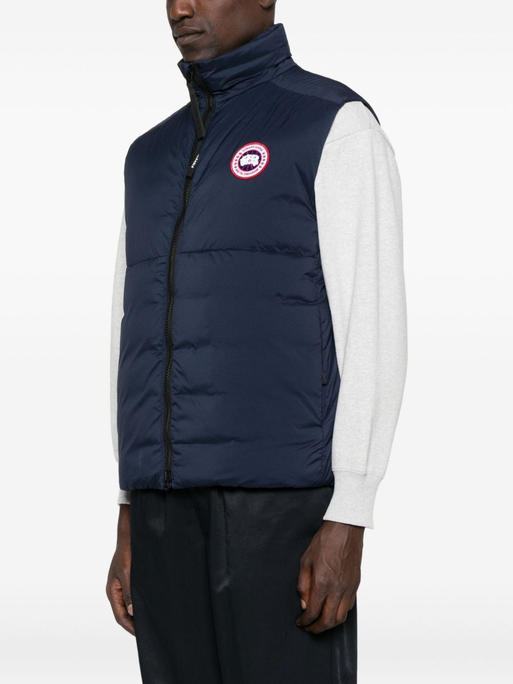 Lodge logo-patch quilted gilet - 3