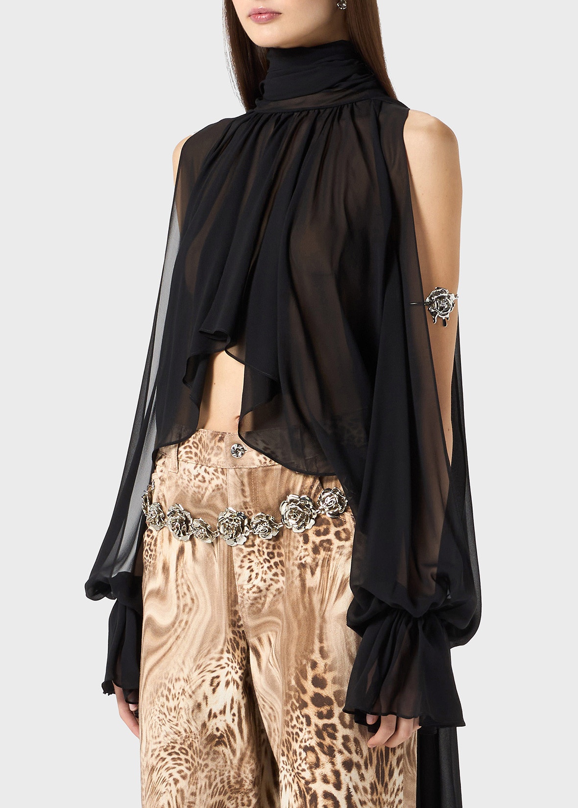 ASYMMETRIC BLOUSE IN GEORGETTE - 5