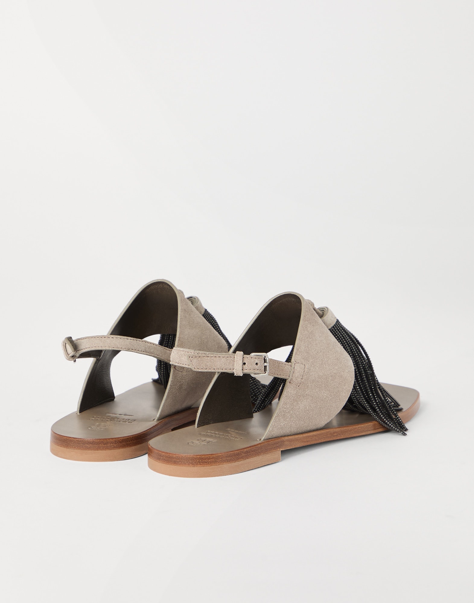 Suede sandals with precious tassels - 2
