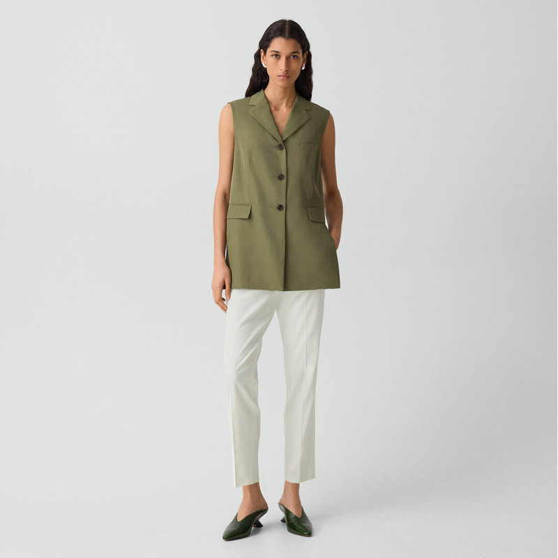 Theory Vented Vest in Washed Twill outlook