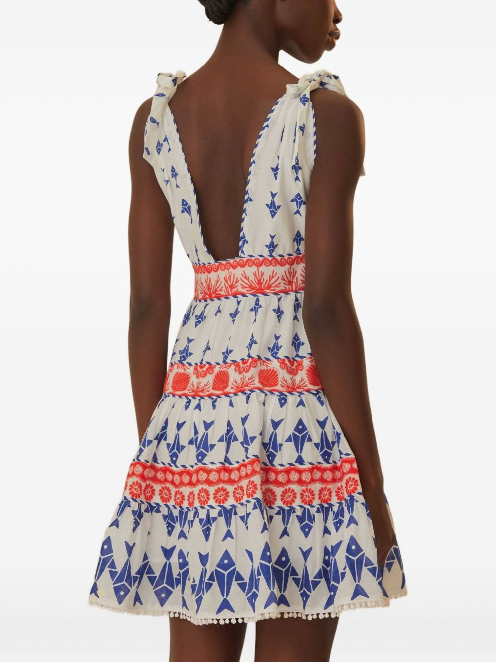 fish-print tiered-design mini dress - 2