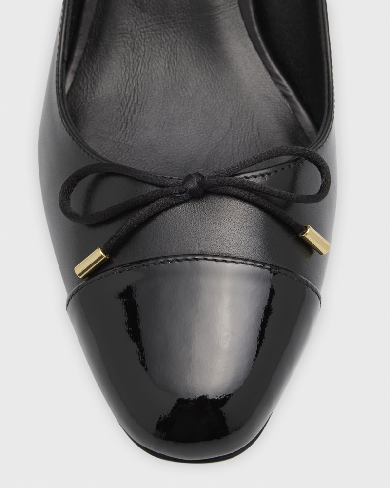 Sleek 혼합 가죽 활 Slingback 펌프 3
