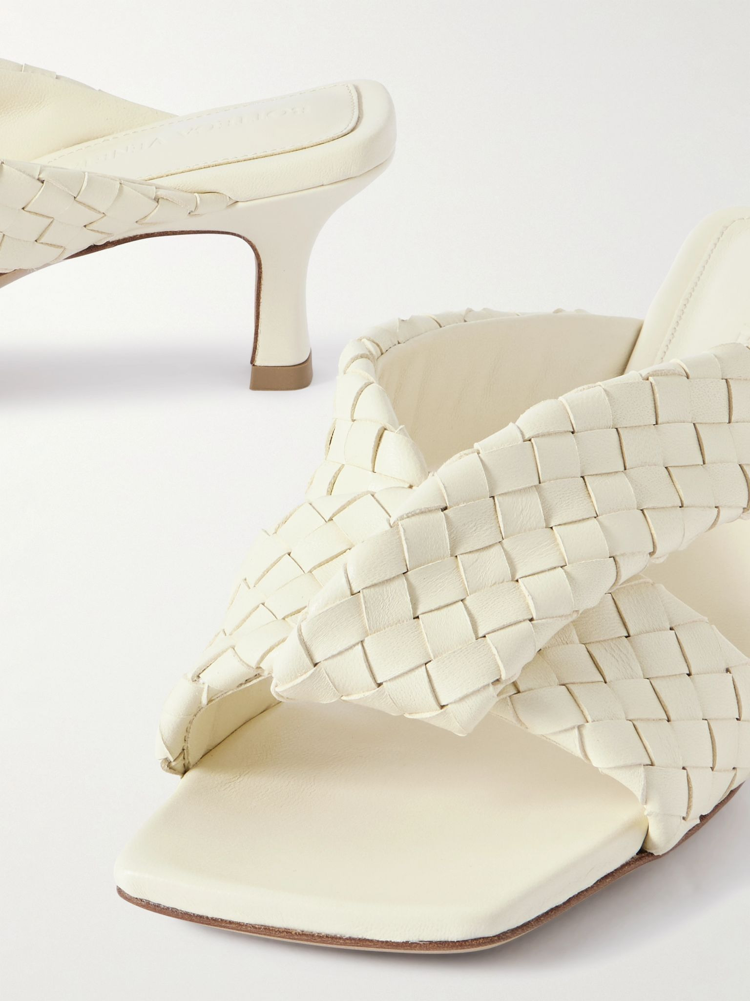 Riva intrecciato leather mules Off-white - 4