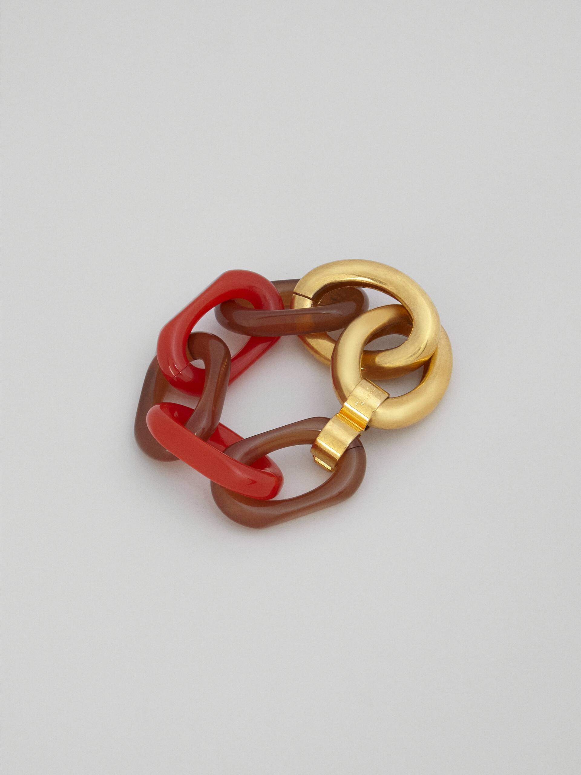 VERTIGO BRACELET IN ORANGE RESIN AND METAL - 3