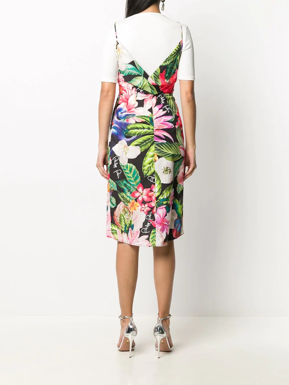 floral-print wrap dress - 4