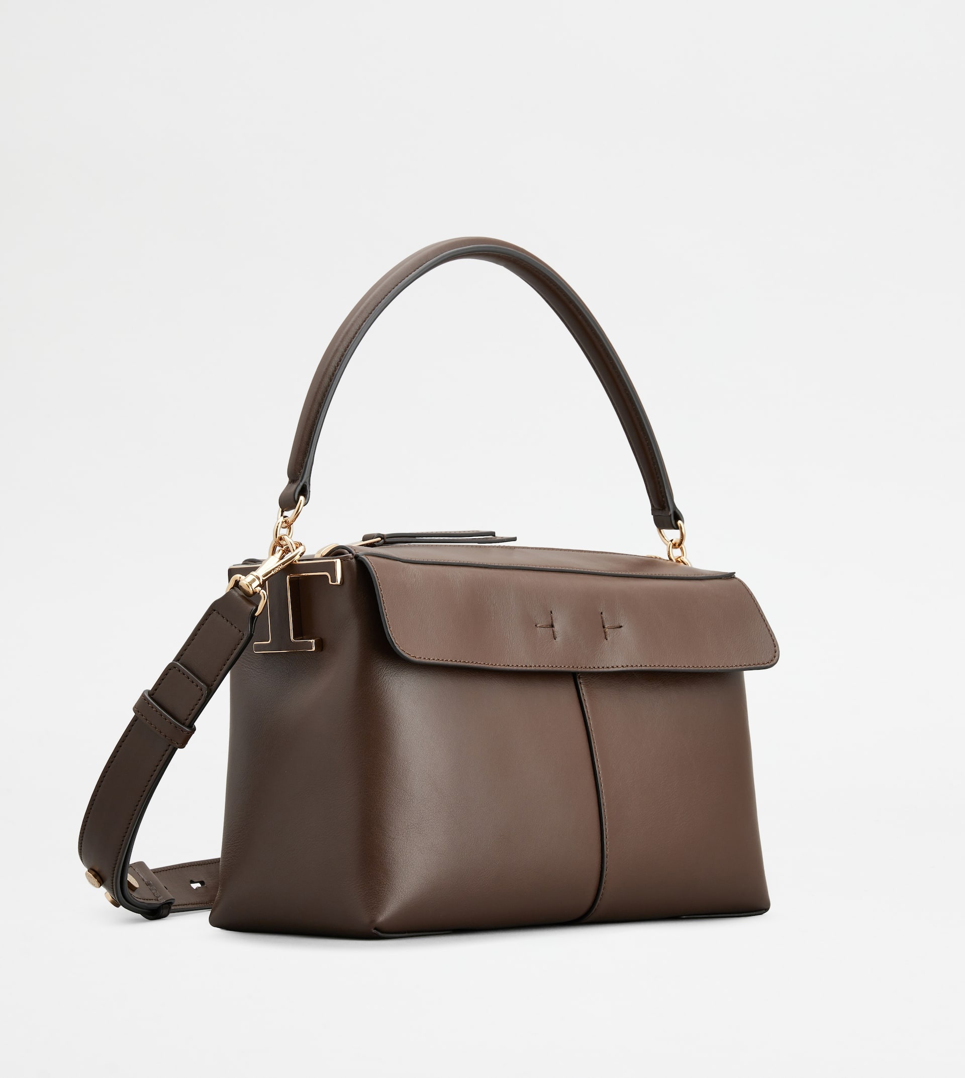 TOD'S T CASE BAULETTO IN LEATHER SMALL - BROWN - 5