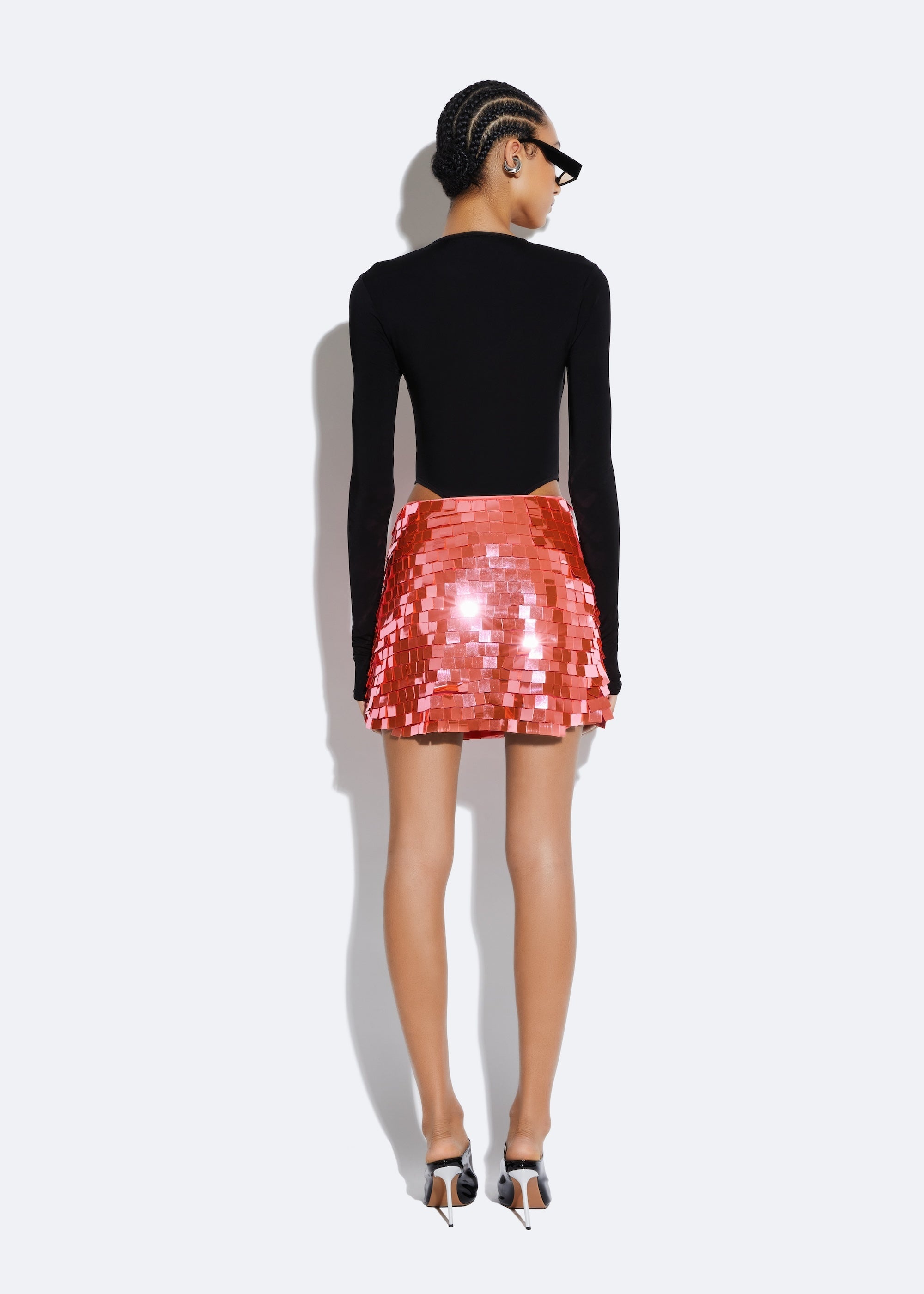 Square Sequin Mini Skirt - 4
