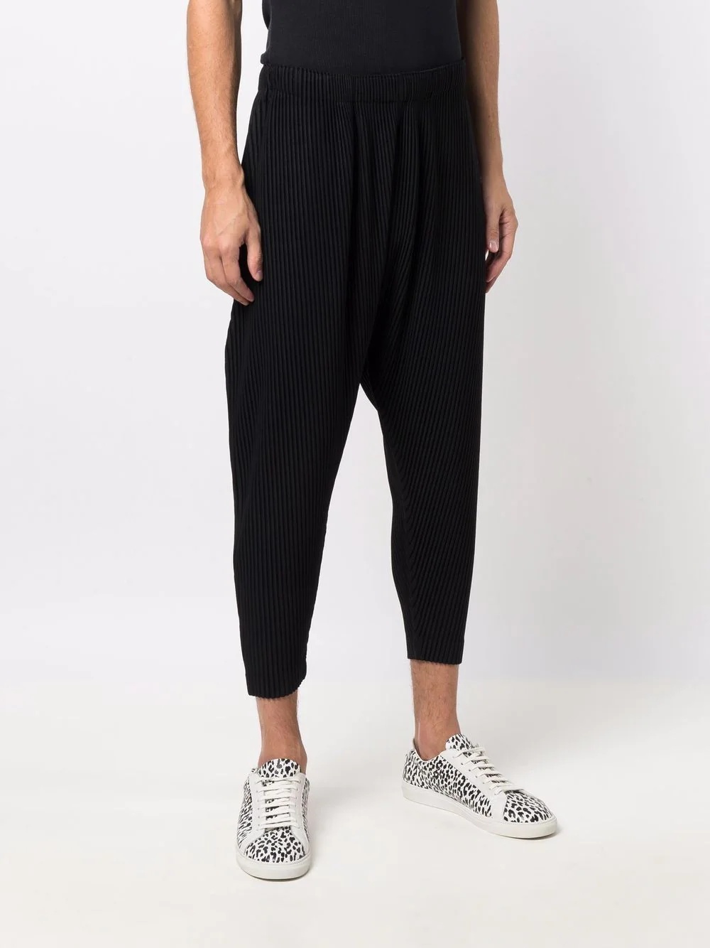 pleated drop-crotch trousers - 3