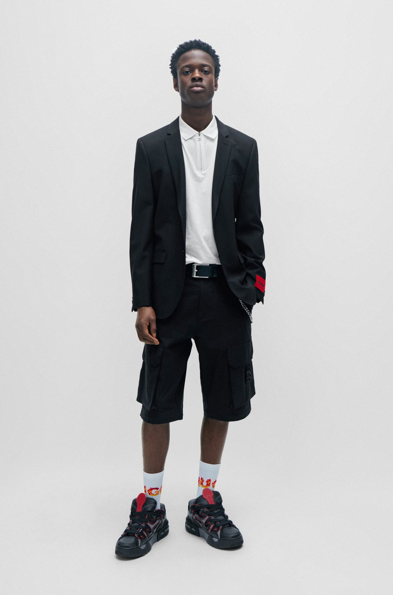 HUGO COTTON-BLEND POLO SHIRT WITH ZIP PLACKET outlook