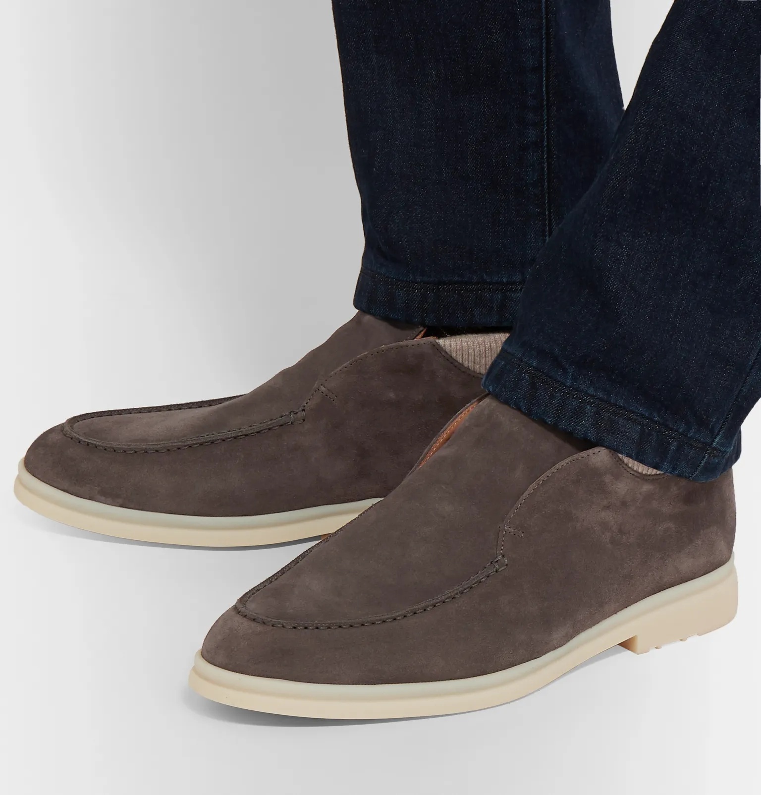 Open Wintery Walk Cashmere-Trimmed Suede Boots - 5