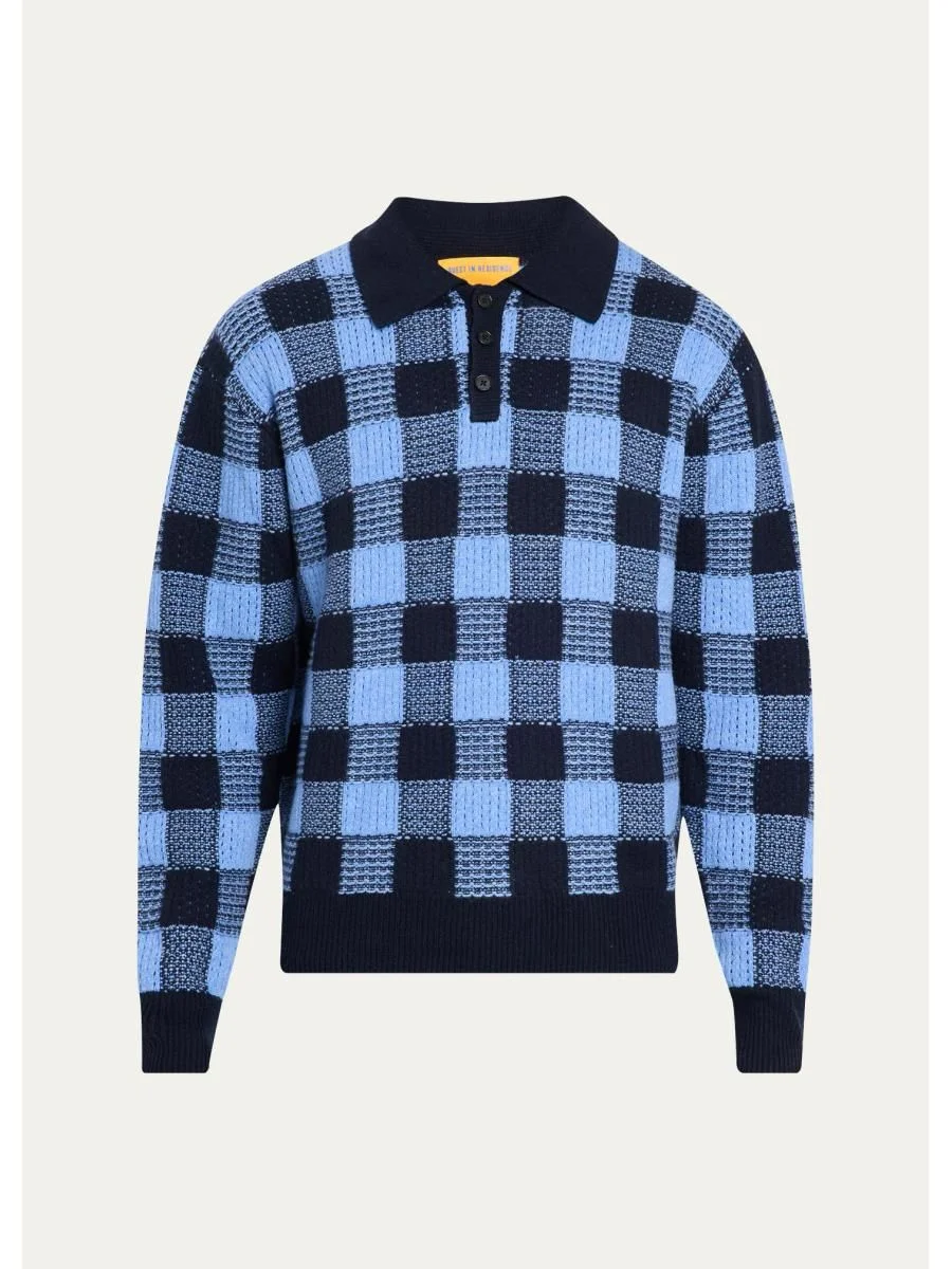 Men's Wool & Cashmere Polo Sweater - 1