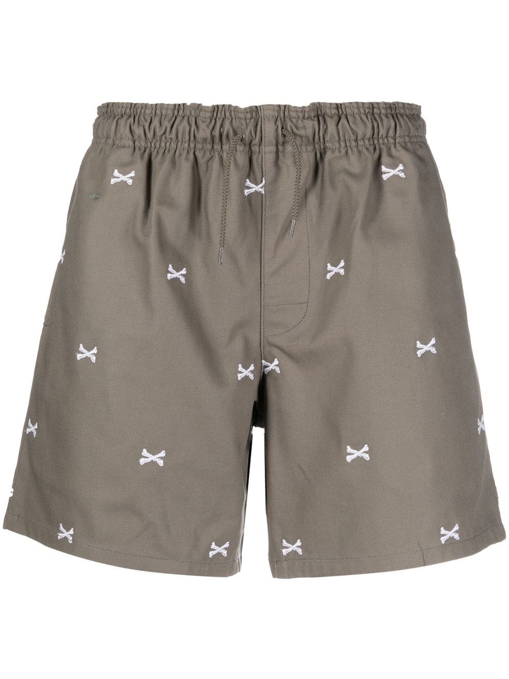 Seagull 01 embroidered track shorts - 1