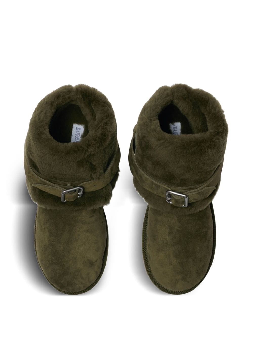 buckled shearling ankle boots - 4