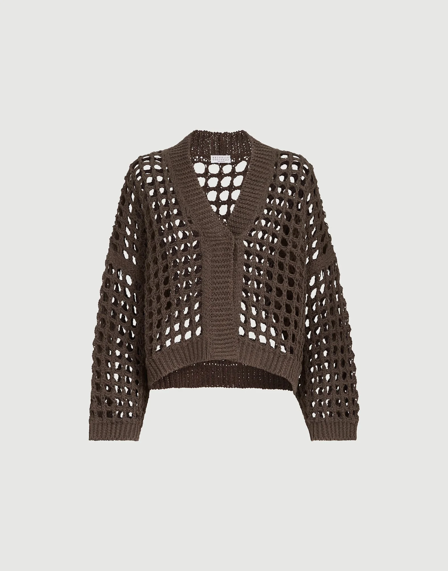 Jute and cotton net cardigan - 1