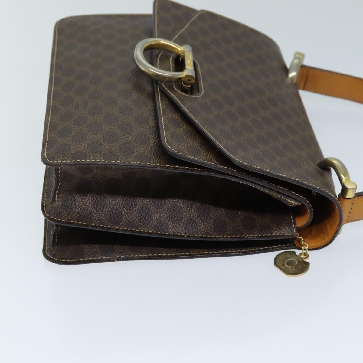 CELINE Macadam Canvas Hand Bag Pvc Brown - 3