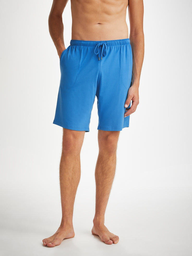 Derek Rose Men's Lounge Shorts Basel Micro Modal Stretch Azure Blue outlook