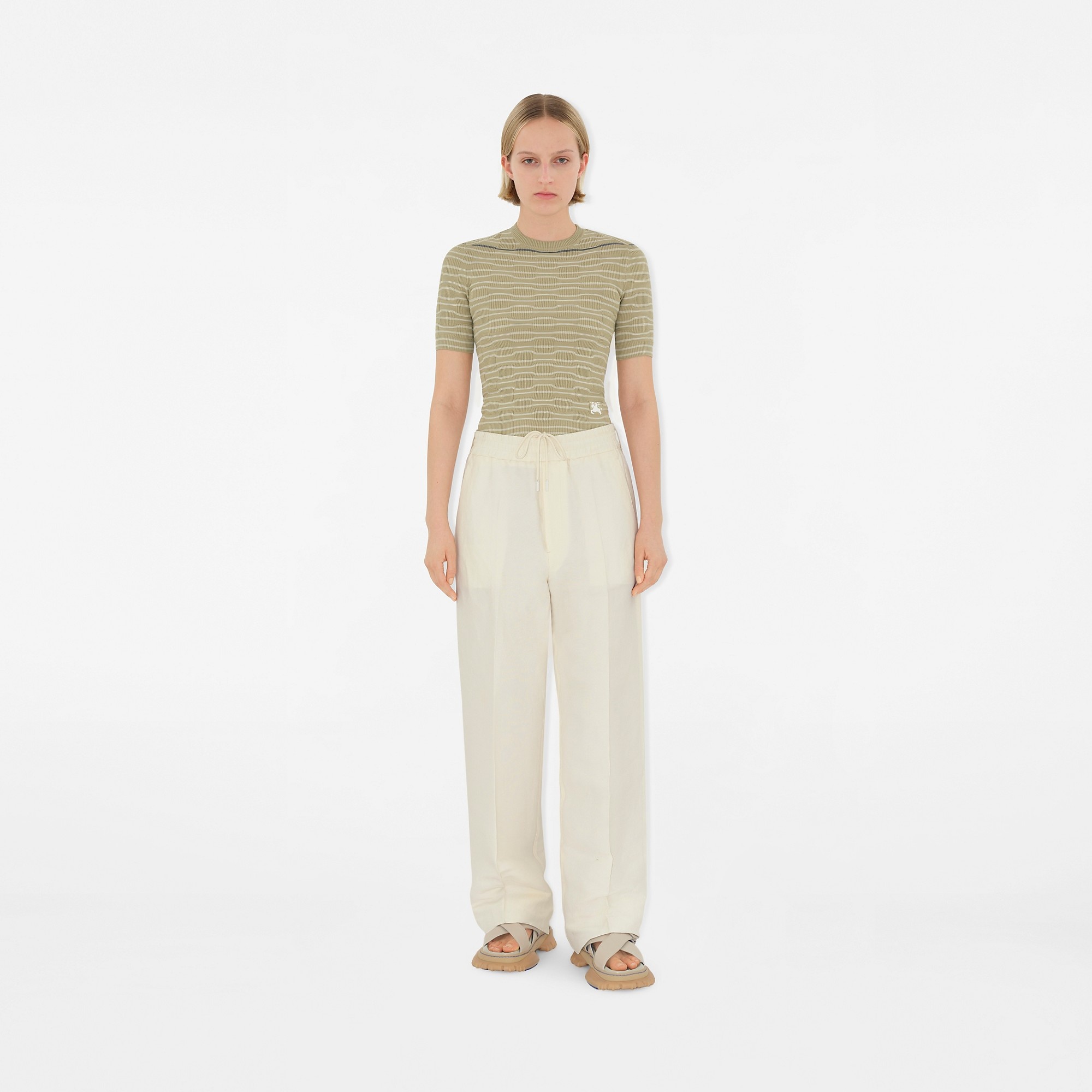Striped Cotton Blend Top - 2