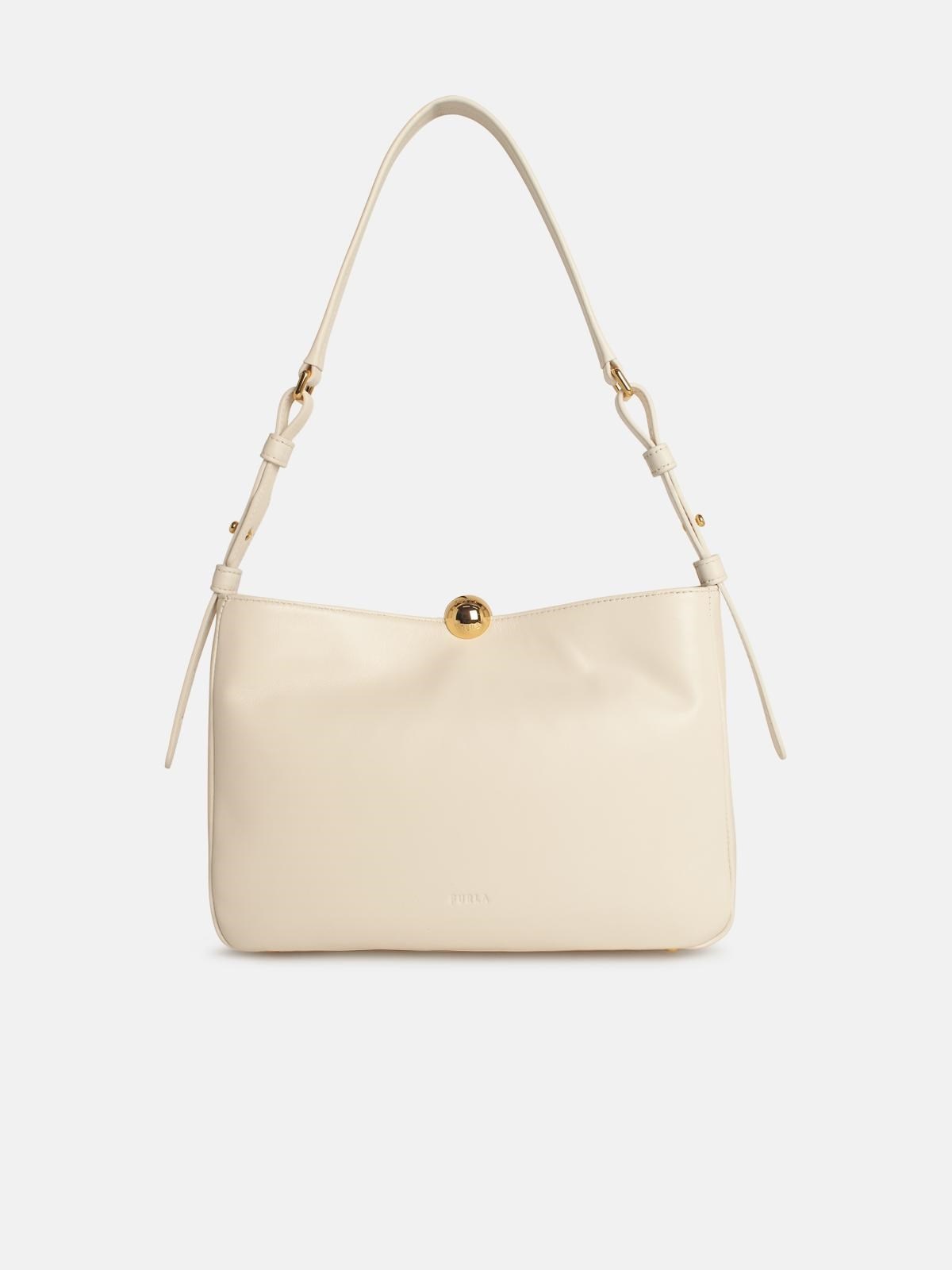 'SFERA SOFT' MEDIUM CROSSBODY BAG IN CREAM LEATHER - 3