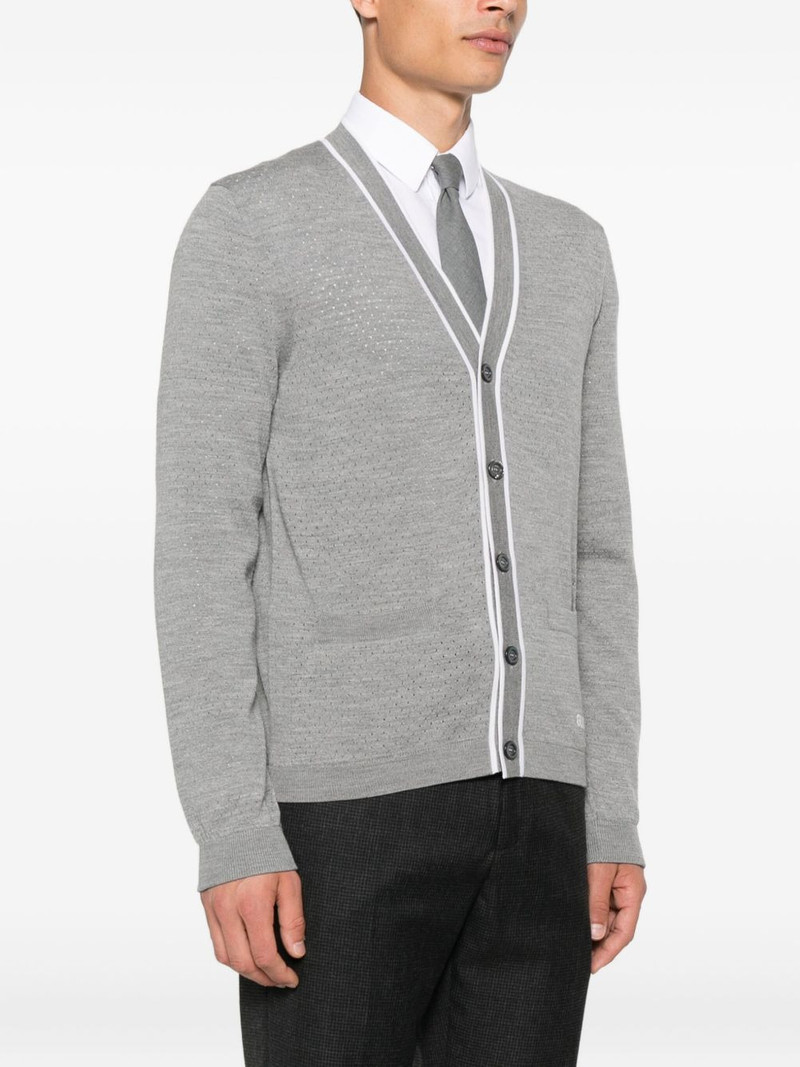 embroidered-logo cardigan 3