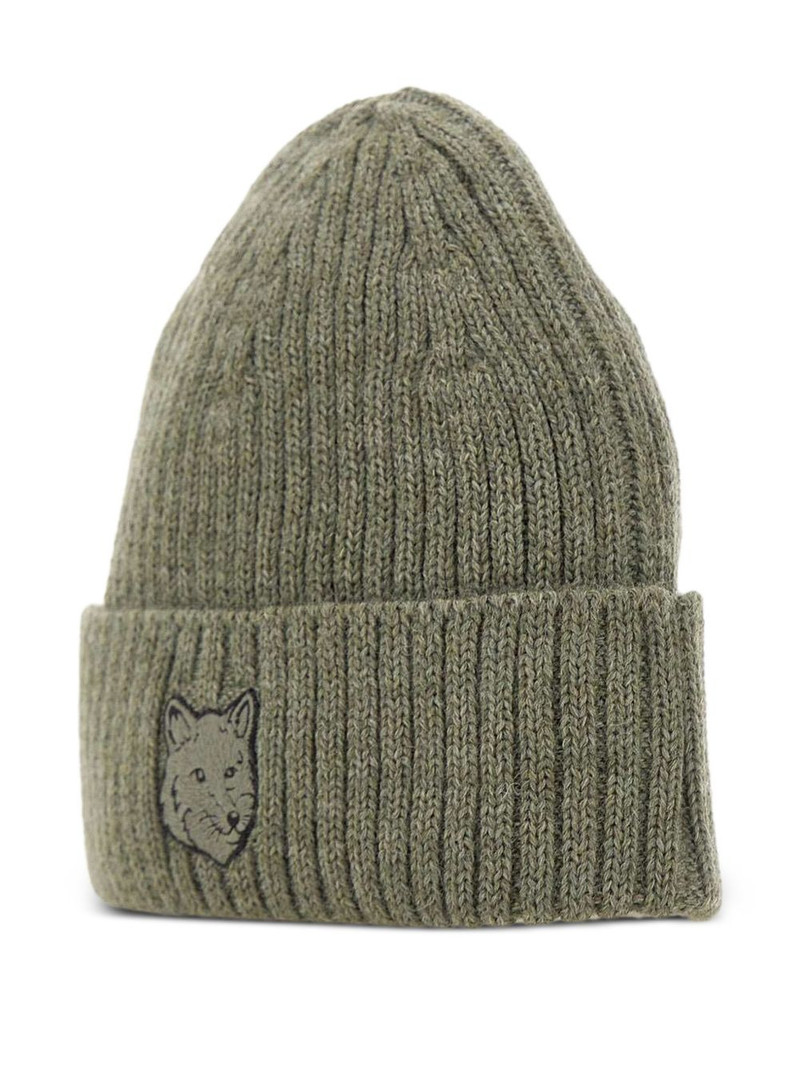 fox-head ribbed beanie 1