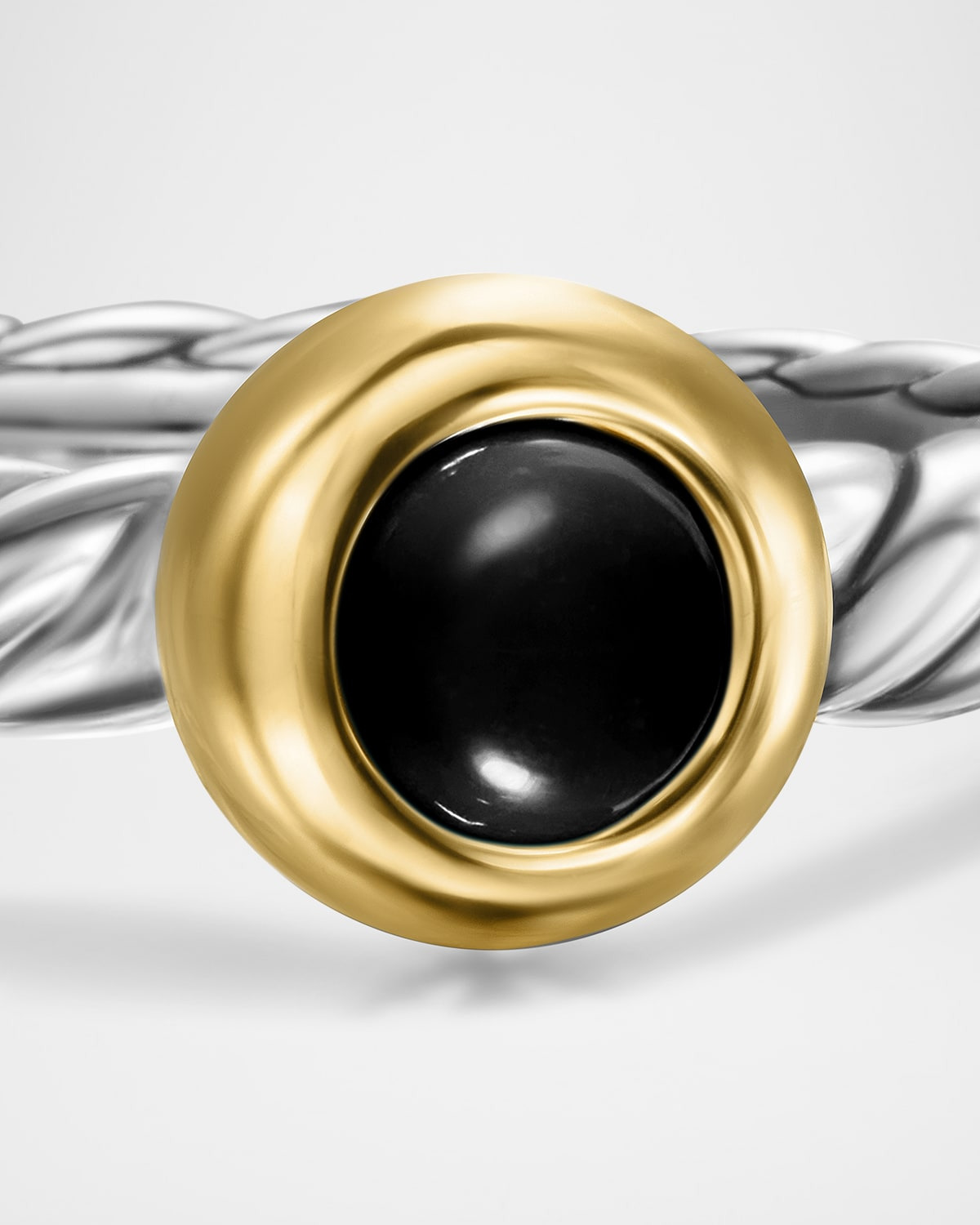 Cable Flex Ring with Gemstone in Silver and 14K Gold, 2.8mm - 5