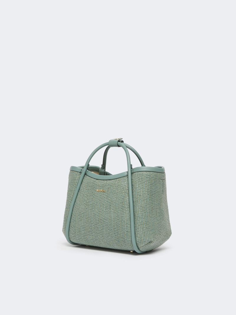 Max Mara Extra-small raffia-look basketweave Marine bag - SAGE GREEN outlook