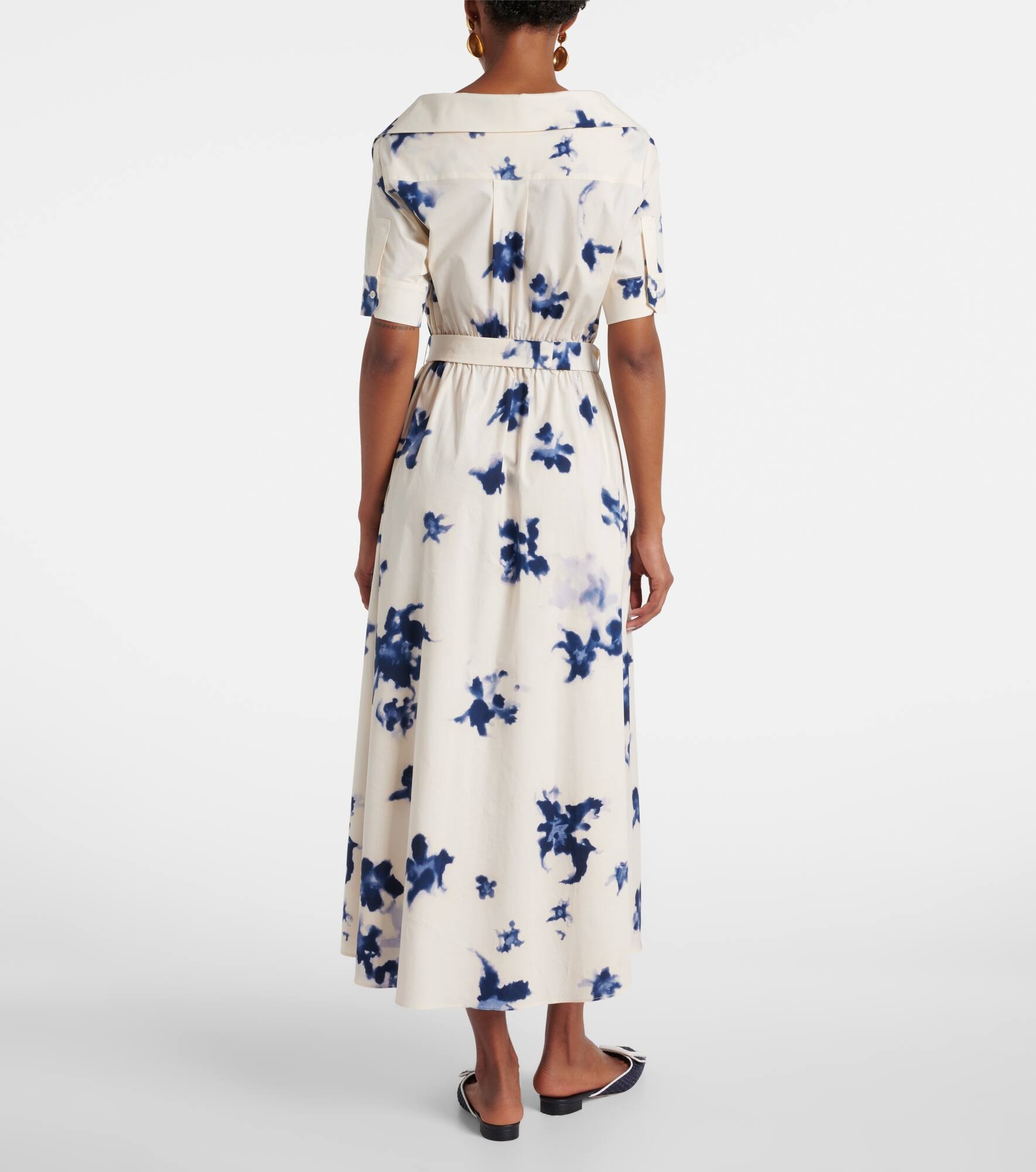Lydia floral cotton-blend midi dress - 3