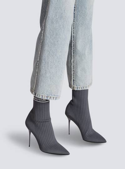 Balmain Skye stretch knit ankle boots outlook