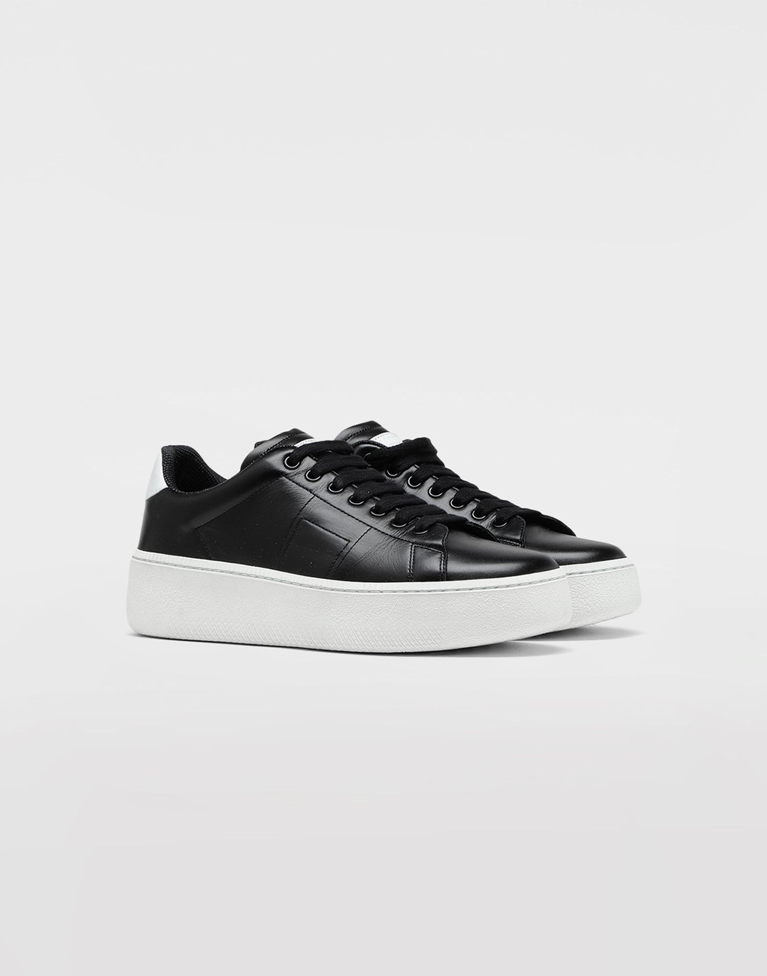 Wedge leather tennis shoes - 3