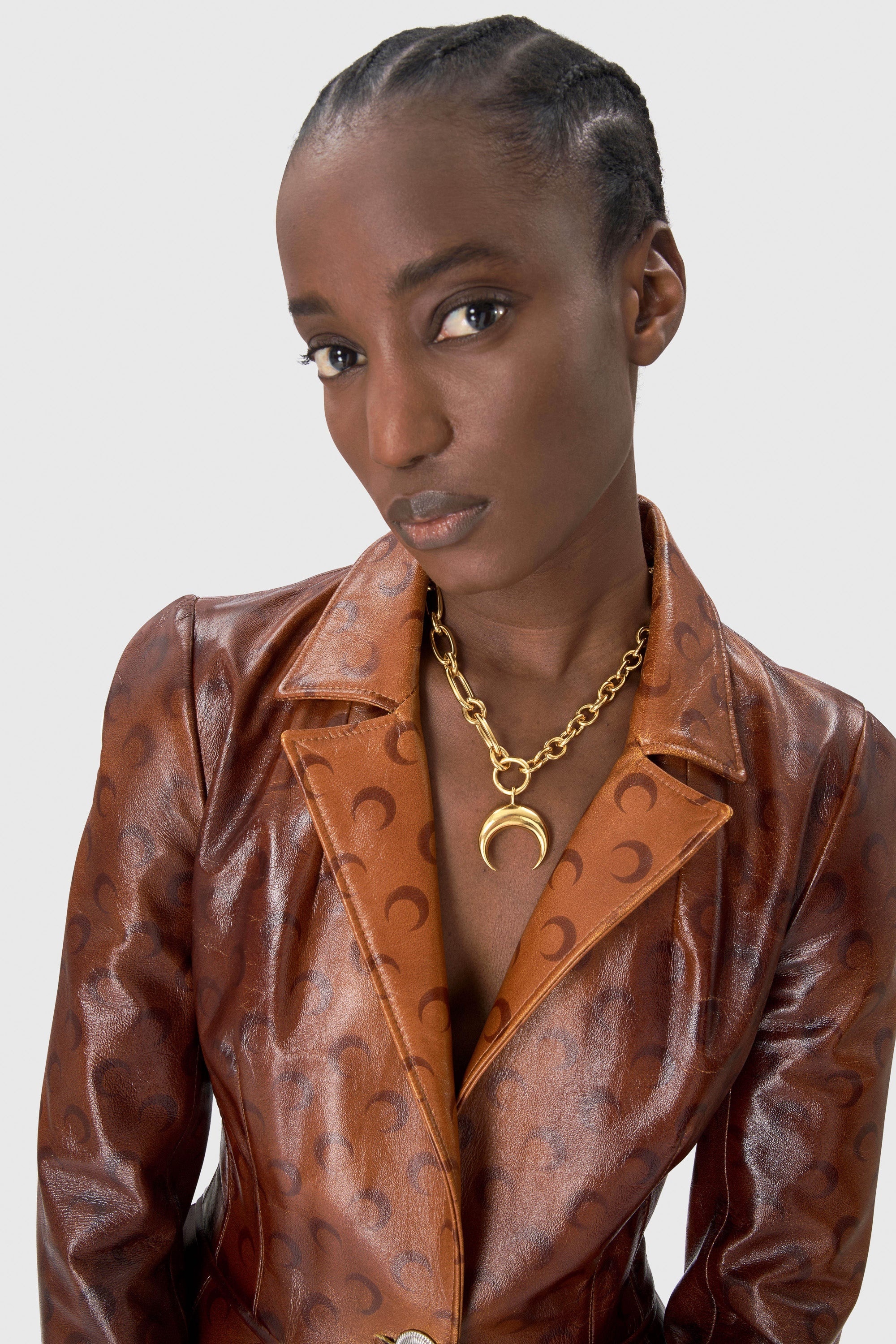 Moon Airbrushed Leather Fitted Jacket - 3