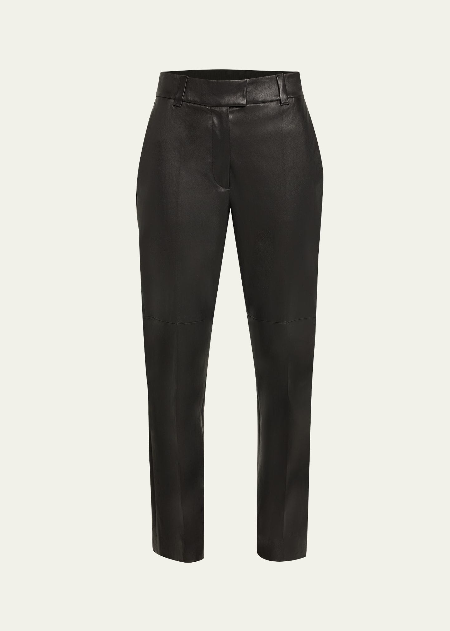 Nappa Leather Straight-Leg Trousers - 1