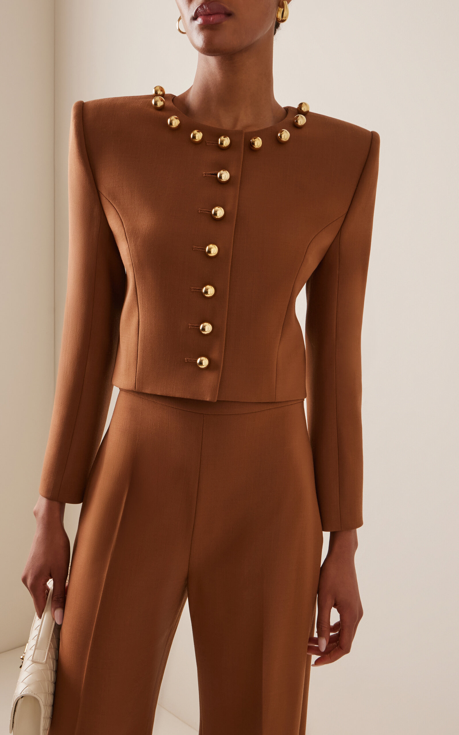 Cropped Wool Jacket brown - 2