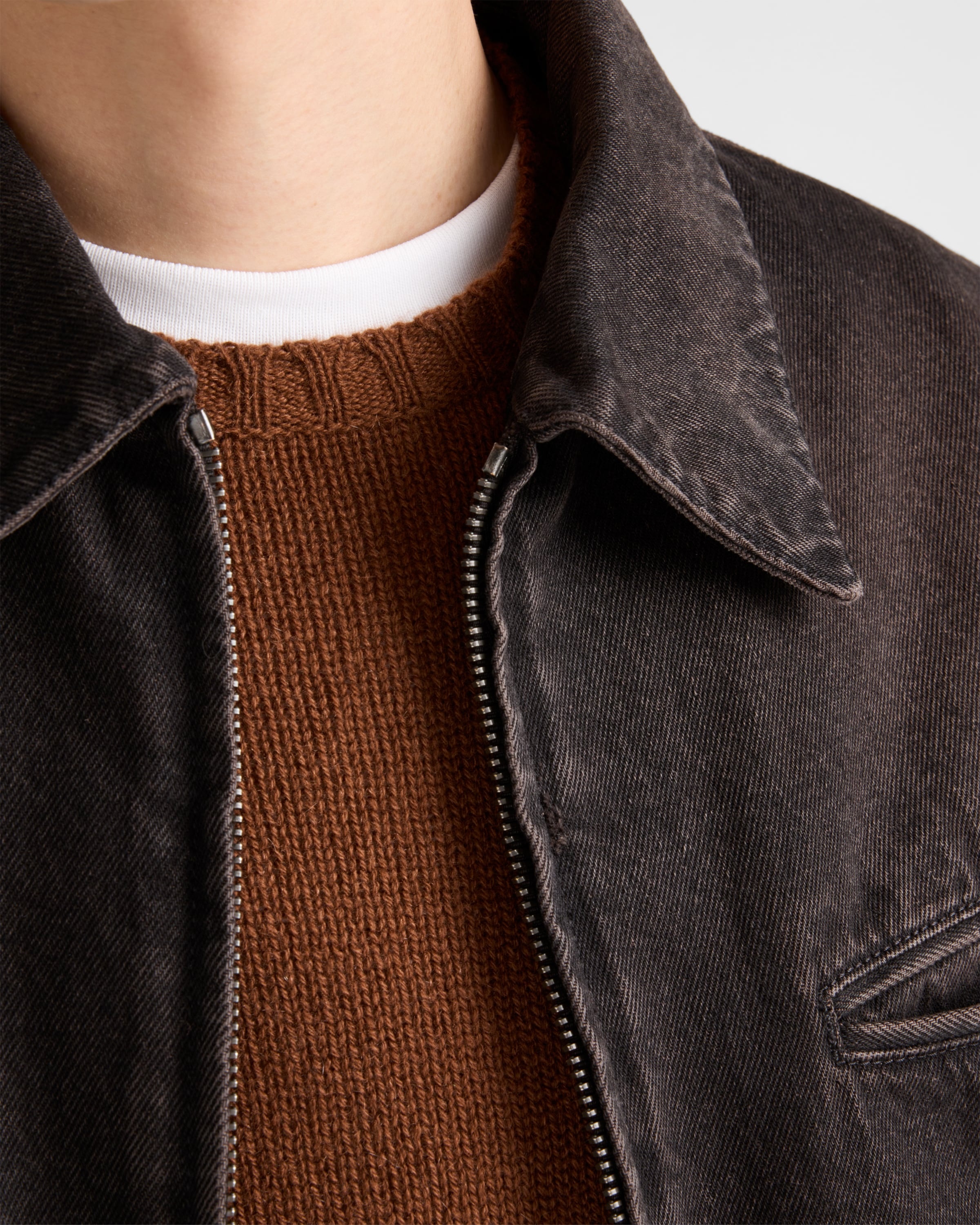 Padded denim blouson jacket - 4