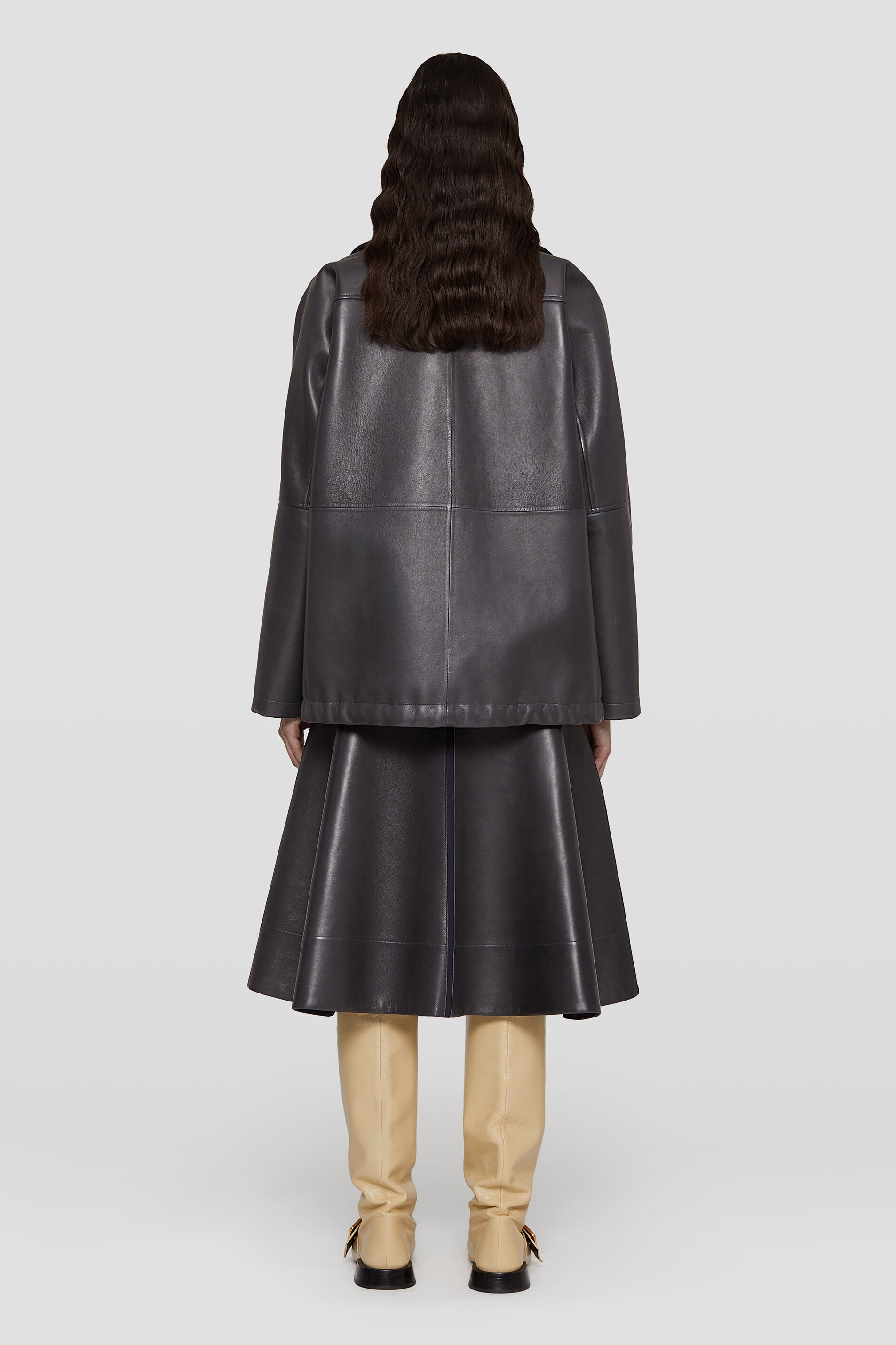 Zip-up Leather Jacket - 4