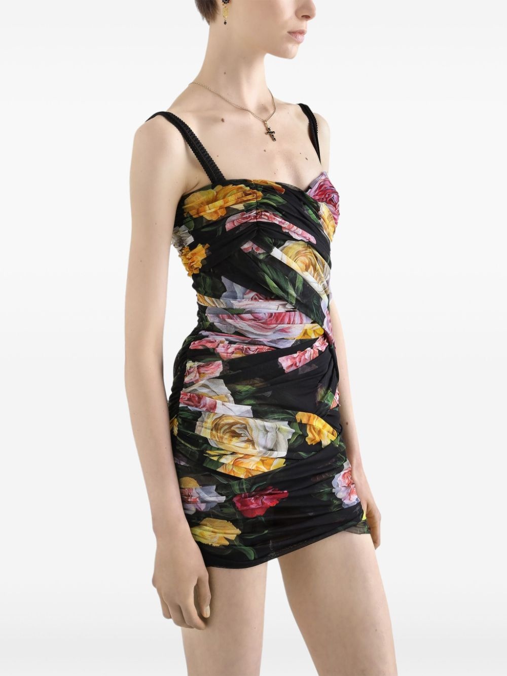 floral-print mini dress - 4