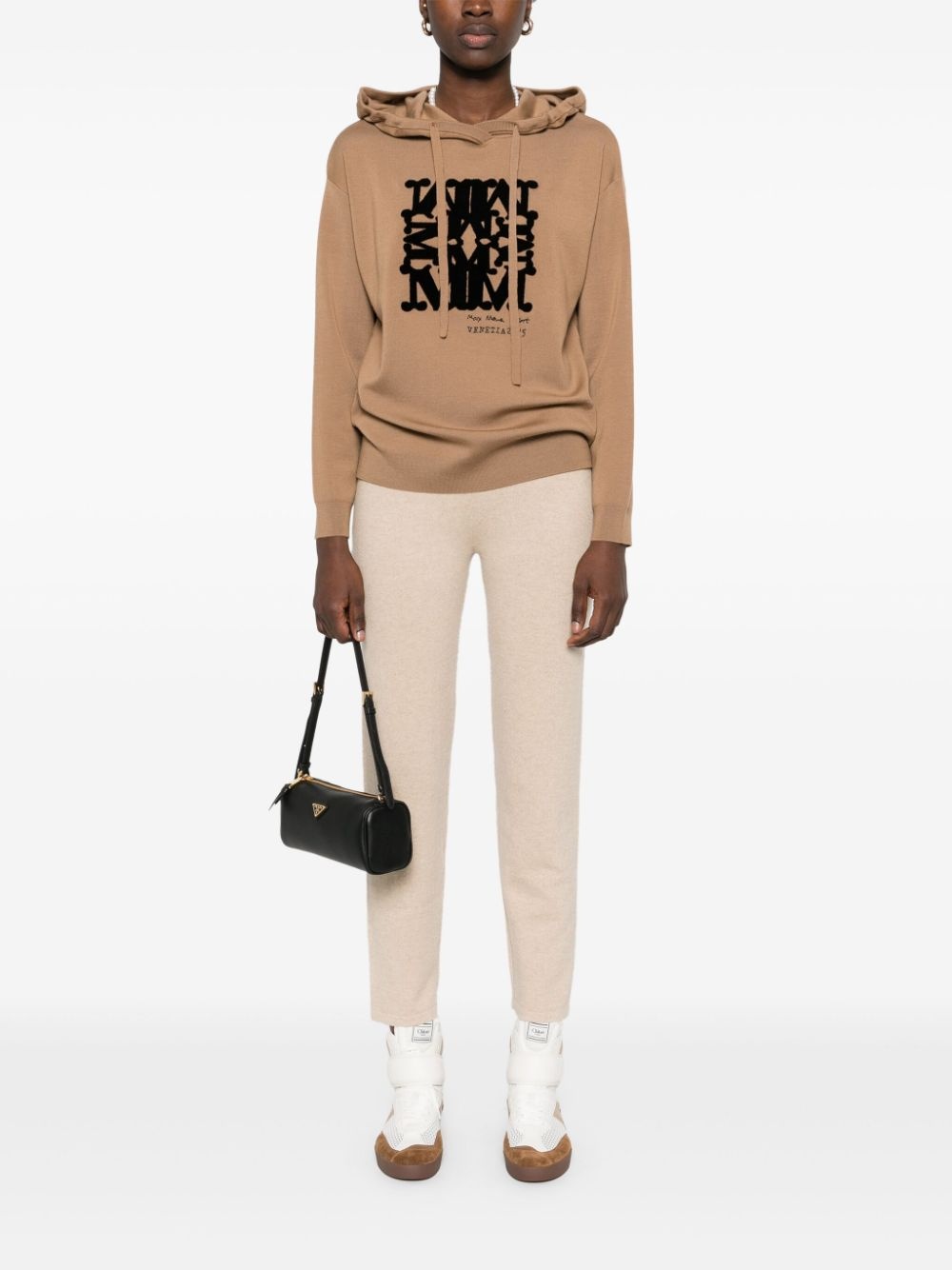 flocked-logo hoodie - 2