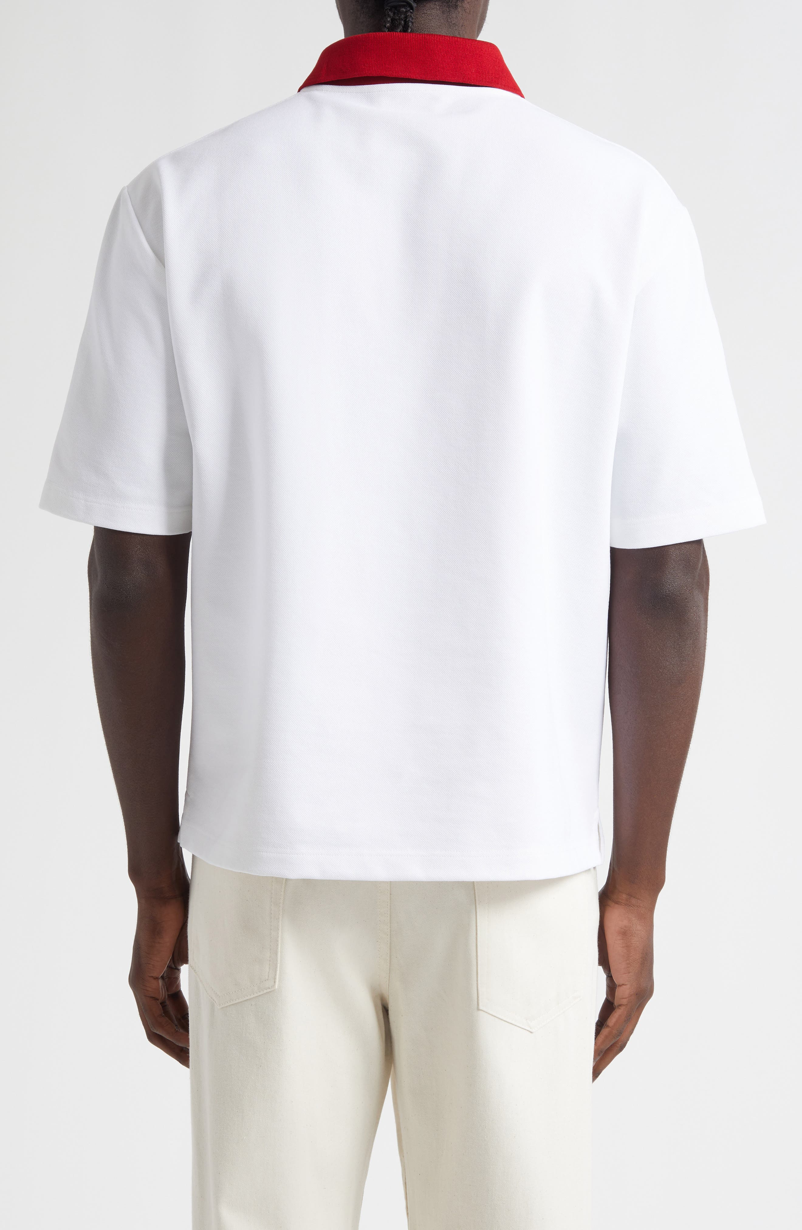Marni Cotton Blend Piqué Polo in 00W01 Lily White at Nordstrom - 2