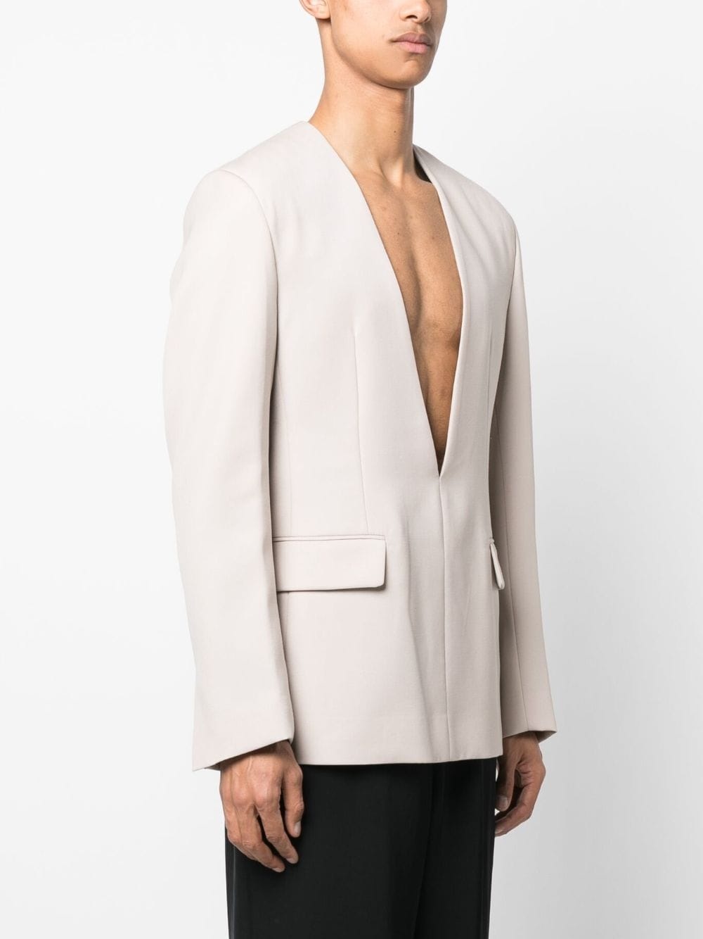 plunging V-neck wool blazer - 2