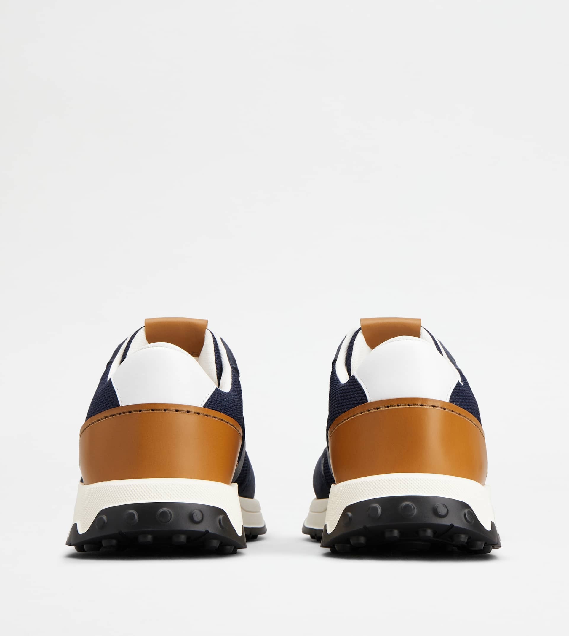 Tod's SNEAKERS IN LEATHER AND TECHNICAL FABRIC - WHITE, BLUE