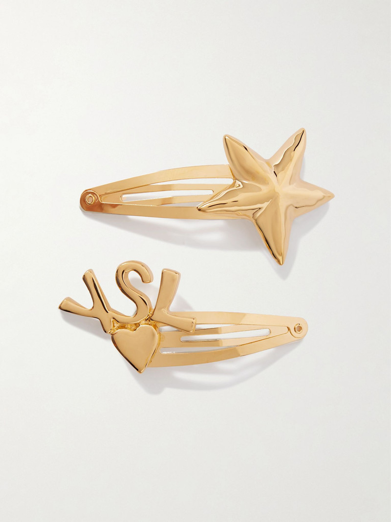 Set of two hair clips Gold 1